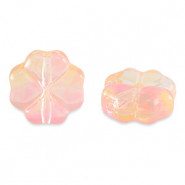 Abalorio de cristal 10mm Trébol - Rosa melocotón